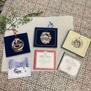 The White‎ House Historical Association Christmas Ornaments 2003-2005 lot NEW